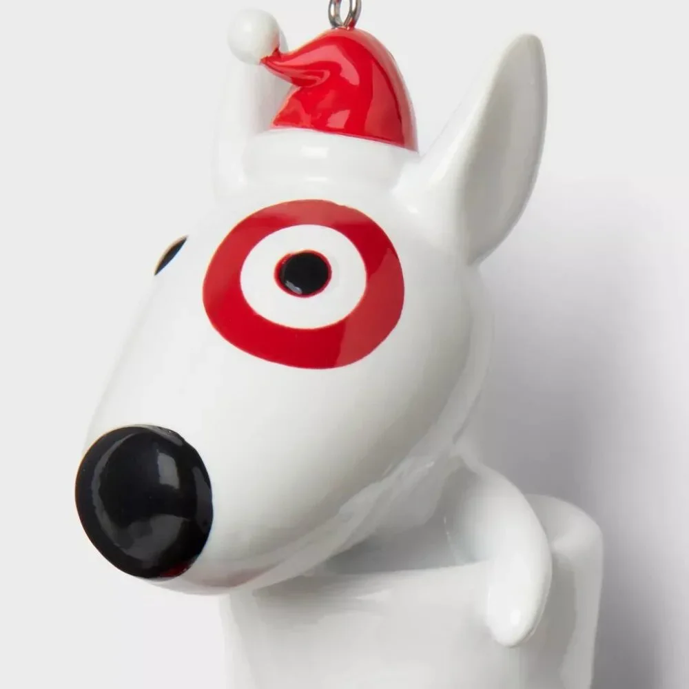 Target Bullseye Dog Santa Boot Christmas Ornament New - Picture 2 of 3